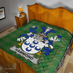 Scottish Hammond Irish Coat of Arms Family Crest Quilt Irish National Tartan Irish County Quilts