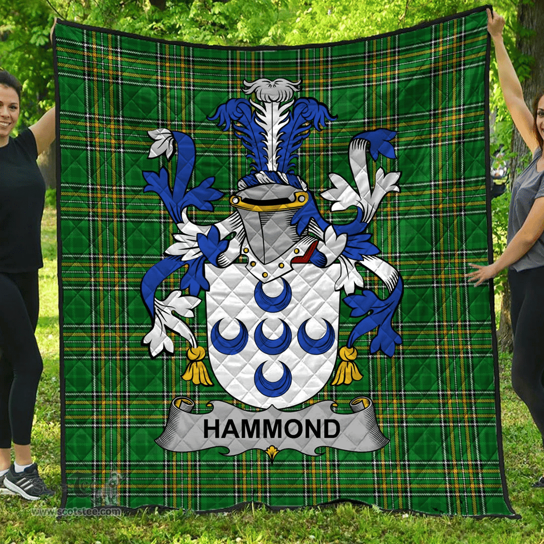 Scottish Hammond Irish Coat of Arms Family Crest Quilt Irish National Tartan Irish County Quilts