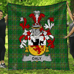 Scottish Daly Or O'Daly Irish Coat of Arms Family Crest Quilt Irish National Tartan Irish County Quilts