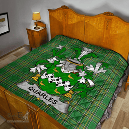 Scottish Quarles Irish Coat of Arms Family Crest Quilt Irish National Tartan Irish County Quilts