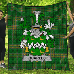 Scottish Quarles Irish Coat of Arms Family Crest Quilt Irish National Tartan Irish County Quilts