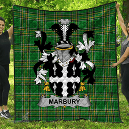Scottish Marbury Or Maybery Irish Coat of Arms Family Crest Quilt Irish National Tartan Irish County Quilts