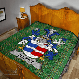 Scottish Elliott Irish Coat of Arms Family Crest Quilt Irish National Tartan Irish County Quilts