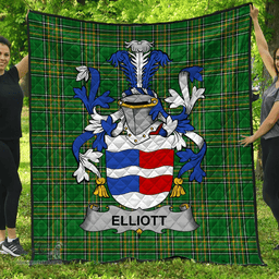 Scottish Elliott Irish Coat of Arms Family Crest Quilt Irish National Tartan Irish County Quilts