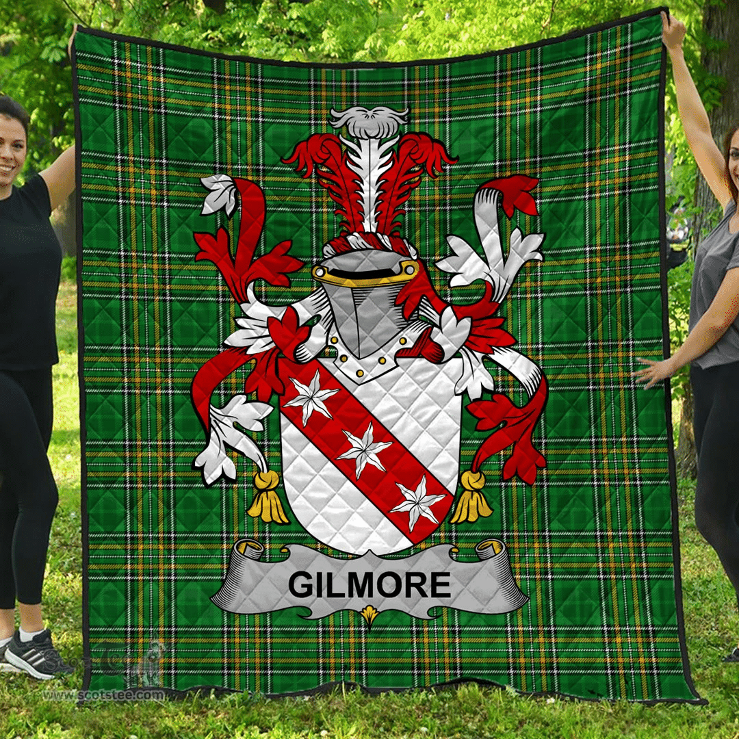 Scottish Gilmore Irish Coat of Arms Family Crest Quilt Irish National Tartan Irish County Quilts
