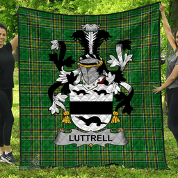 Scottish Luttrell Irish Coat of Arms Family Crest Quilt Irish National Tartan Irish County Quilts