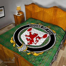 Scottish House Of Fox Irish Coat of Arms Family Crest Quilt Irish National Tartan Irish County Quilts