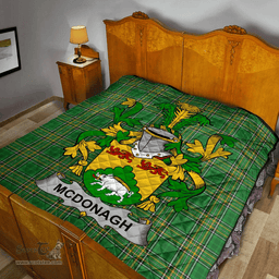 Scottish Mcdonagh Or Mcdonogh Irish Coat of Arms Family Crest Quilt Irish National Tartan Irish County Quilts