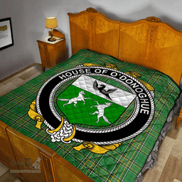 Scottish House Of O'Donoghue Irish Coat of Arms Family Crest Quilt Irish National Tartan Irish County Quilts