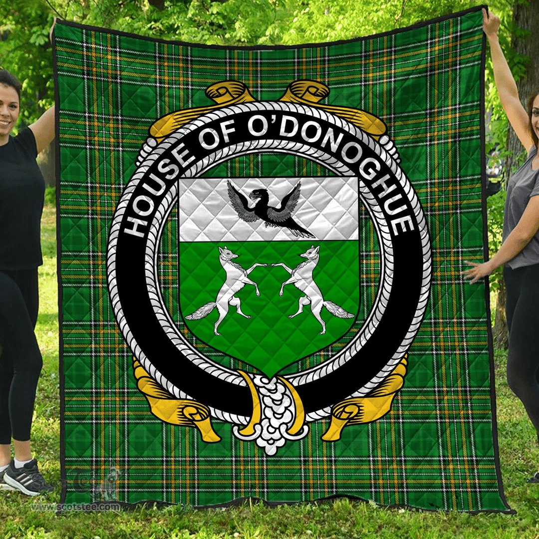 Scottish House Of O'Donoghue Irish Coat of Arms Family Crest Quilt Irish National Tartan Irish County Quilts