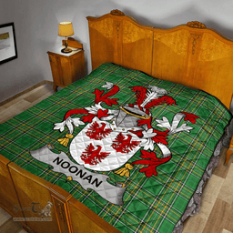 Scottish Noonan Or O'Noonan Irish Coat of Arms Family Crest Quilt Irish National Tartan Irish County Quilts