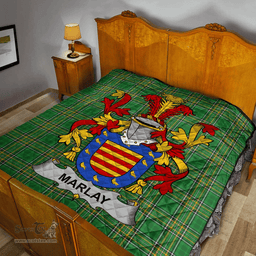 Scottish Marlay Or O'Marley Irish Coat of Arms Family Crest Quilt Irish National Tartan Irish County Quilts