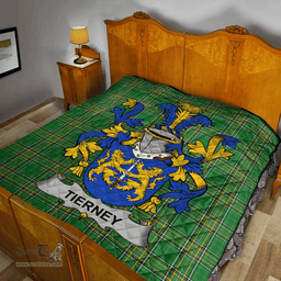 Scottish Tierney Or O'Tierney Irish Coat of Arms Family Crest Quilt Irish National Tartan Irish County Quilts