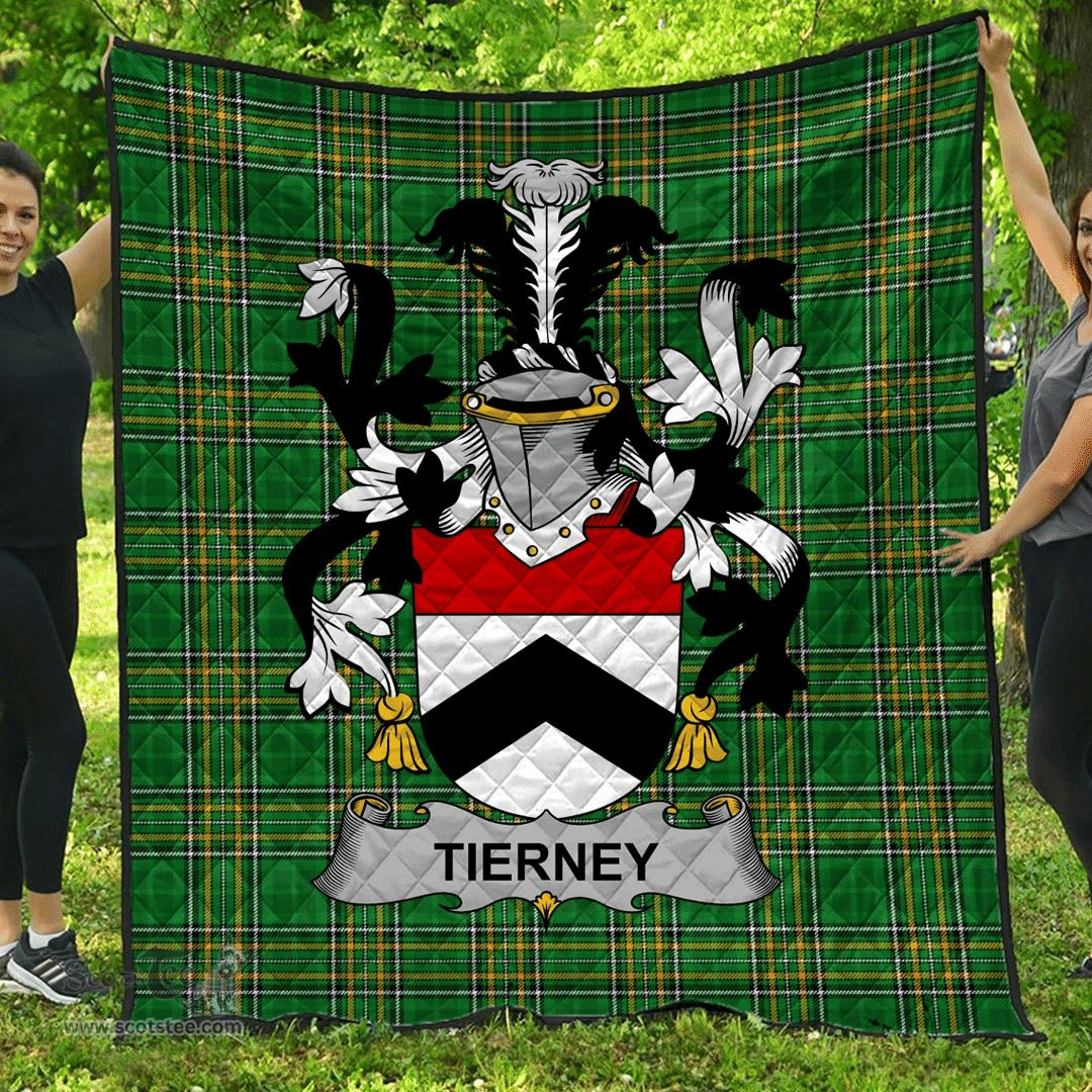 Scottish Tierney Or O'Tierney Irish Coat of Arms Family Crest Quilt Irish National Tartan Irish County Quilts