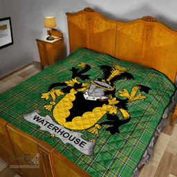 Scottish Waterhouse Irish Coat of Arms Family Crest Quilt Irish National Tartan Irish County Quilts