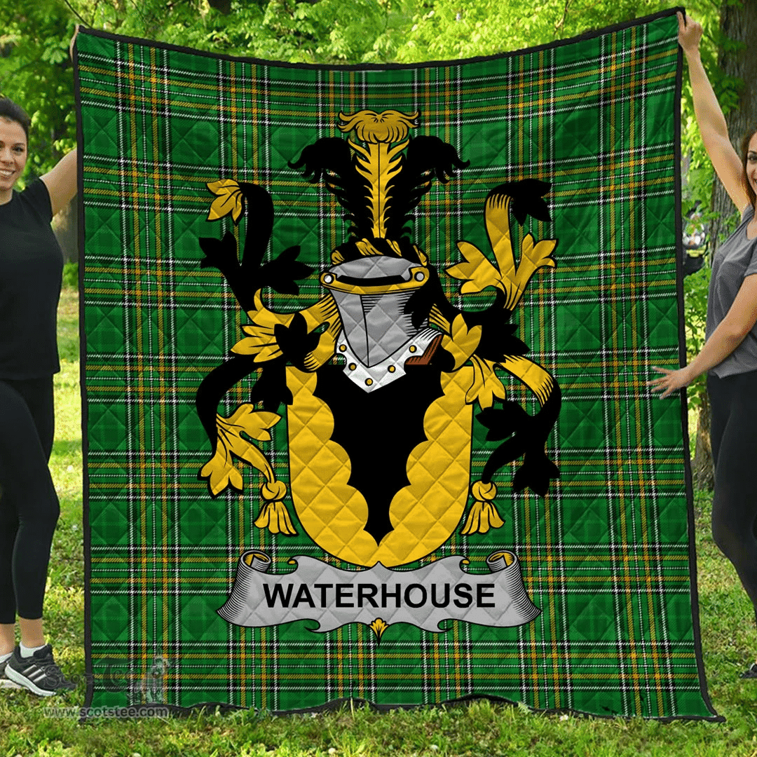 Scottish Waterhouse Irish Coat of Arms Family Crest Quilt Irish National Tartan Irish County Quilts