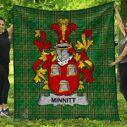 Scottish Minnitt Irish Coat of Arms Family Crest Quilt Irish National Tartan Irish County Quilts