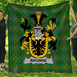 Scottish Browne Irish Coat of Arms Family Crest Quilt Irish National Tartan Irish County Quilts
