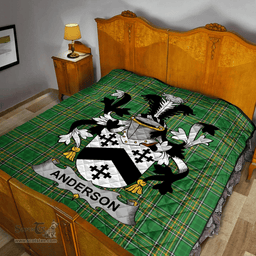 Scottish Anderson Irish Coat of Arms Family Crest Quilt Irish National Tartan Irish County Quilts