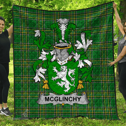 Scottish Mcglinchy Or Mcglinchey Irish Coat of Arms Family Crest Quilt Irish National Tartan Irish County Quilts