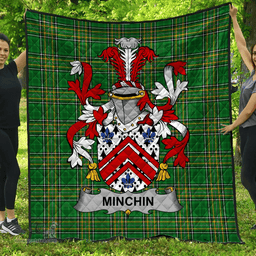 Scottish Minchin Irish Coat of Arms Family Crest Quilt Irish National Tartan Irish County Quilts