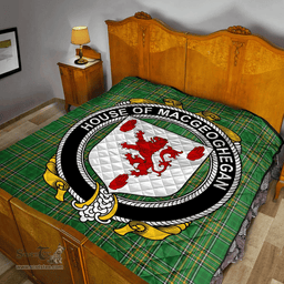 Scottish House Of Macgeoghegan Irish Coat of Arms Family Crest Quilt Irish National Tartan Irish County Quilts