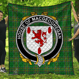 Scottish House Of Macgeoghegan Irish Coat of Arms Family Crest Quilt Irish National Tartan Irish County Quilts