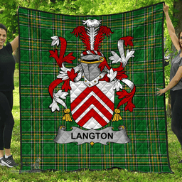 Scottish Langton Irish Coat of Arms Family Crest Quilt Irish National Tartan Irish County Quilts