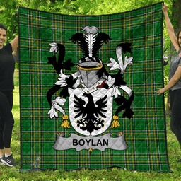 Scottish Boylan Or O'Boylan Irish Coat of Arms Family Crest Quilt Irish National Tartan Irish County Quilts