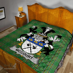 Scottish Mccourt Irish Coat of Arms Family Crest Quilt Irish National Tartan Irish County Quilts