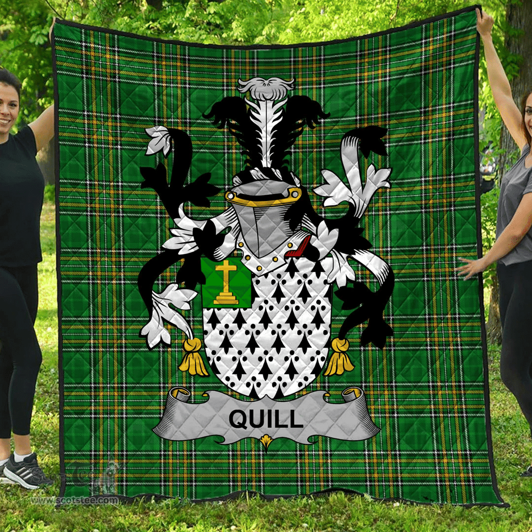 Scottish Quill Irish Coat of Arms Family Crest Quilt Irish National Tartan Irish County Quilts