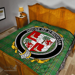 Scottish House Of O'Riordan Irish Coat of Arms Family Crest Quilt Irish National Tartan Irish County Quilts
