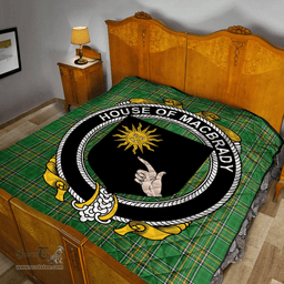 Scottish House Of Macbrady Irish Coat of Arms Family Crest Quilt Irish National Tartan Irish County Quilts
