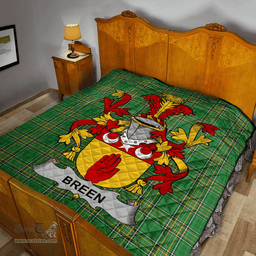 Scottish Breen Or O'Breen Irish Coat of Arms Family Crest Quilt Irish National Tartan Irish County Quilts