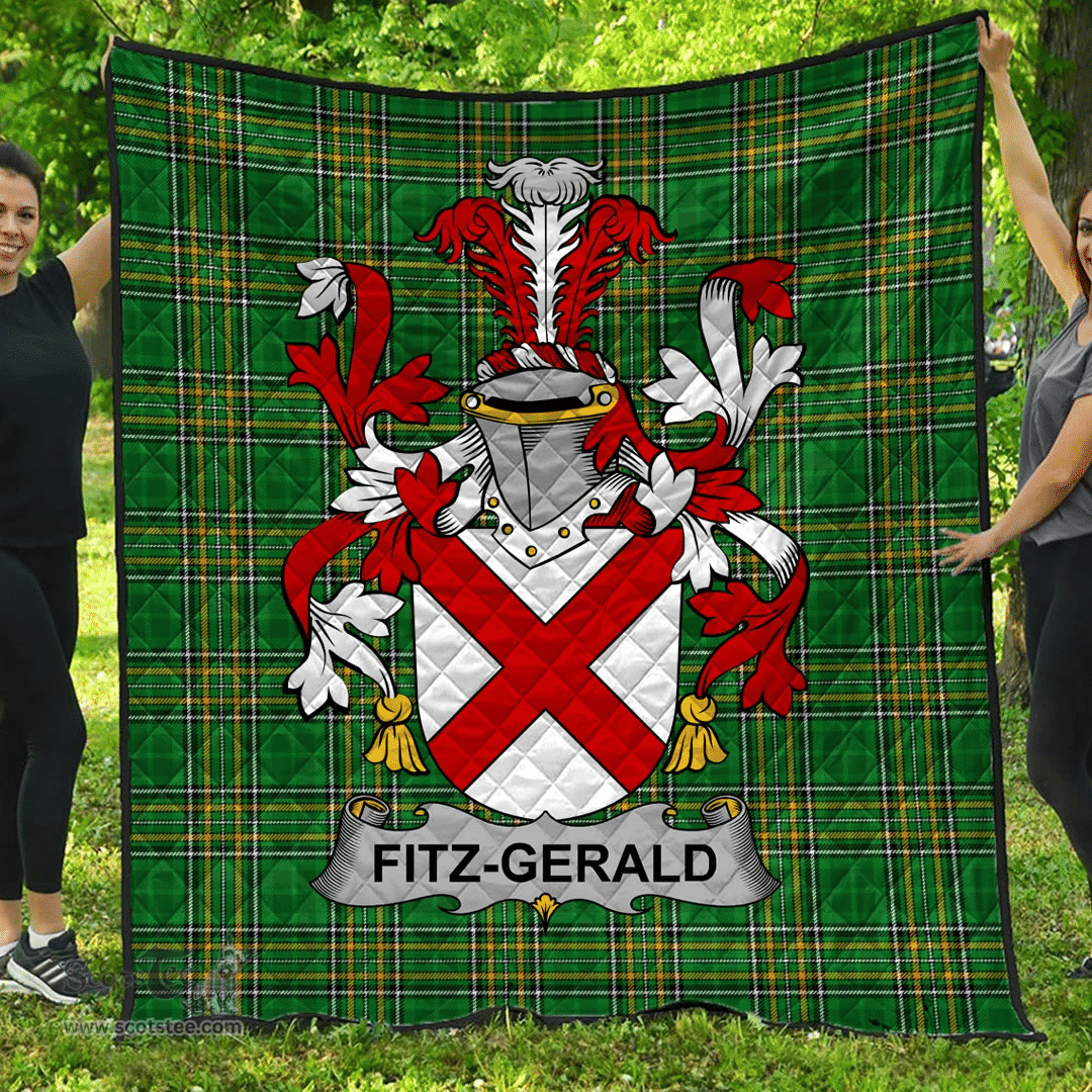 Scottish Fitz-Gerald Irish Coat of Arms Family Crest Quilt Irish National Tartan Irish County Quilts