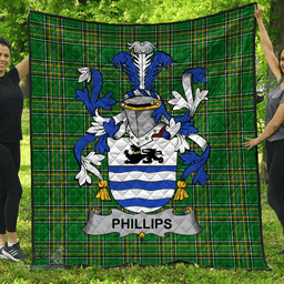 Scottish Phillips Irish Coat of Arms Family Crest Quilt Irish National Tartan Irish County Quilts