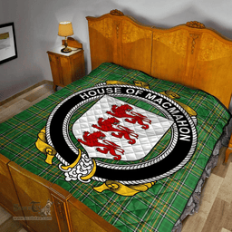 Scottish House Of Macmahon (Thomond) Irish Coat of Arms Family Crest Quilt Irish National Tartan Irish County Quilts