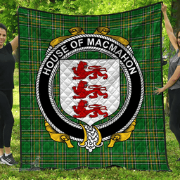 Scottish House Of Macmahon (Thomond) Irish Coat of Arms Family Crest Quilt Irish National Tartan Irish County Quilts