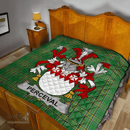 Scottish Perceval Irish Coat of Arms Family Crest Quilt Irish National Tartan Irish County Quilts