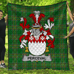 Scottish Perceval Irish Coat of Arms Family Crest Quilt Irish National Tartan Irish County Quilts