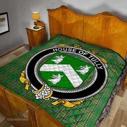 Scottish House Of Tully (Macatilla)) Irish Coat of Arms Family Crest Quilt Irish National Tartan Irish County Quilts