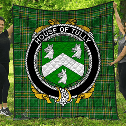 Scottish House Of Tully (Macatilla)) Irish Coat of Arms Family Crest Quilt Irish National Tartan Irish County Quilts