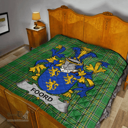 Scottish Foord Irish Coat of Arms Family Crest Quilt Irish National Tartan Irish County Quilts