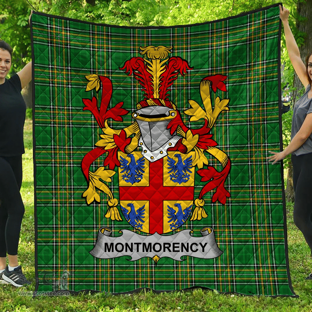 Scottish Montmorency Irish Coat of Arms Family Crest Quilt Irish National Tartan Irish County Quilts