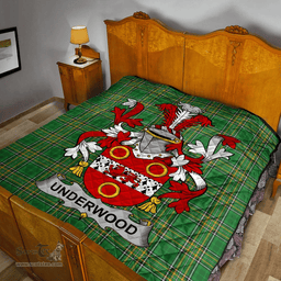 Scottish Underwood Irish Coat of Arms Family Crest Quilt Irish National Tartan Irish County Quilts