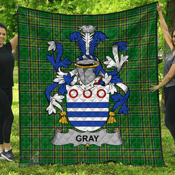 Scottish Gray Irish Coat of Arms Family Crest Quilt Irish National Tartan Irish County Quilts