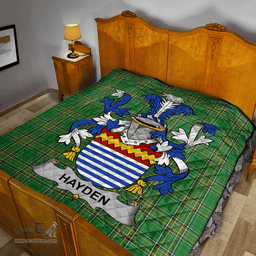 Scottish Hayden Or O'Hayden Irish Coat of Arms Family Crest Quilt Irish National Tartan Irish County Quilts