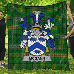 Scottish Mcgann Or Magan Irish Coat of Arms Family Crest Quilt Irish National Tartan Irish County Quilts