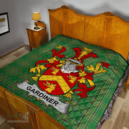 Scottish Gardiner Irish Coat of Arms Family Crest Quilt Irish National Tartan Irish County Quilts