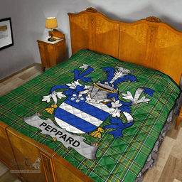 Scottish Peppard Irish Coat of Arms Family Crest Quilt Irish National Tartan Irish County Quilts